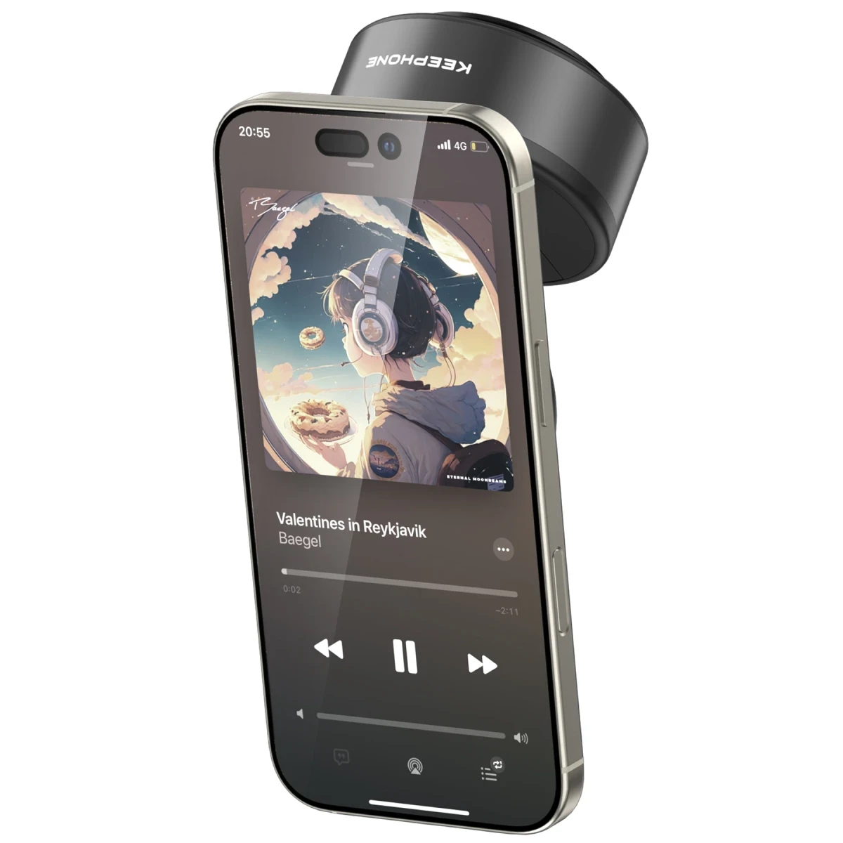Keephone CR107 Vantuzlu 360 Derece Ayarlanabilir Kablosuz Şarj Destekli Manyetik Magsafe Telefon Tutucu - Siyah