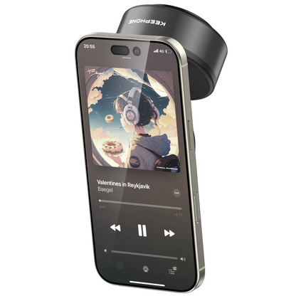 Keephone CR107 Vantuzlu 360 Derece Ayarlanabilir Kablosuz Şarj Destekli Manyetik Magsafe Telefon Tutucu - Siyah