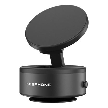 Keephone CR107 Vantuzlu 360 Derece Ayarlanabilir Kablosuz Şarj Destekli Manyetik Magsafe Telefon Tutucu - Siyah
