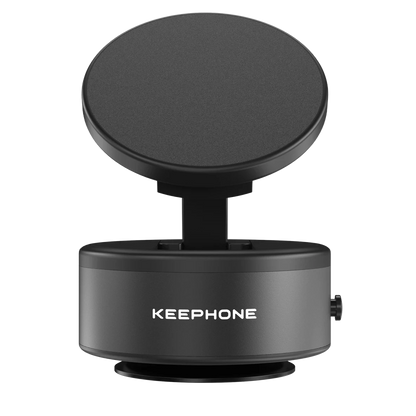 Keephone CR107 Vantuzlu 360 Derece Ayarlanabilir Kablosuz Şarj Destekli Manyetik Magsafe Telefon Tutucu - Siyah