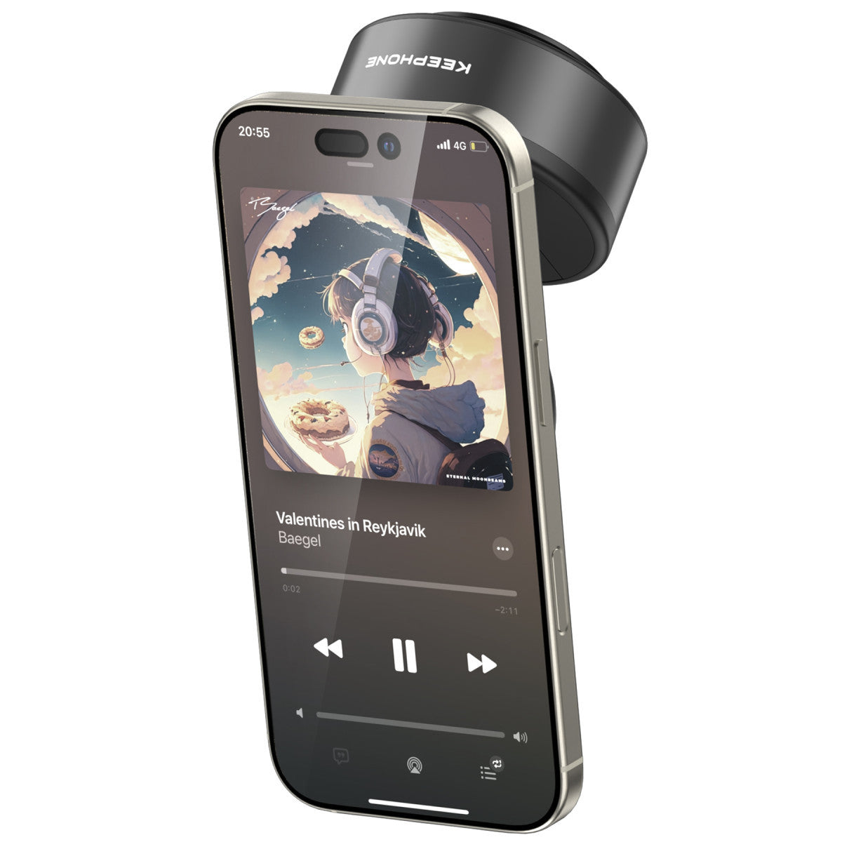 Keephone CR107 Vantuzlu 360 Derece Ayarlanabilir Kablosuz Şarj Destekli Manyetik Magsafe Telefon Tutucu