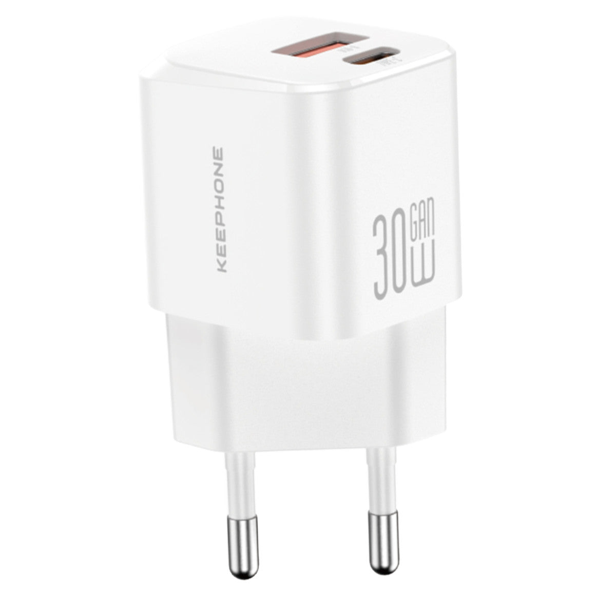 Keephone GaN Wall CH23091 30W 1 Adet Type-C ve 1 Adet USB Çıkışlı GaN Şarj Cihazı