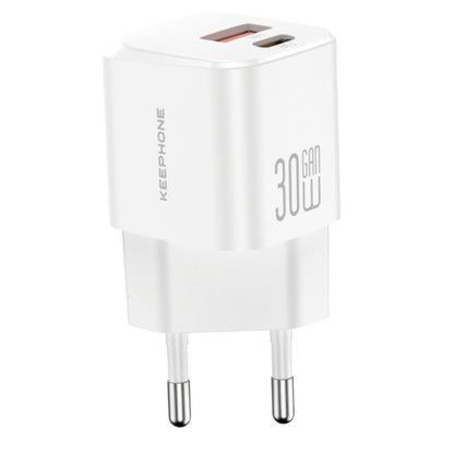 Keephone GaN Wall CH23091 30W 1 Adet Type-C ve 1 Adet USB Çıkışlı GaN Şarj Cihazı
