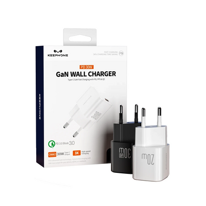 Keephone GaN Wall CH23092 1 Adet 30W Type-C Çıkışlı GaN Şarj Cihazı - Beyaz