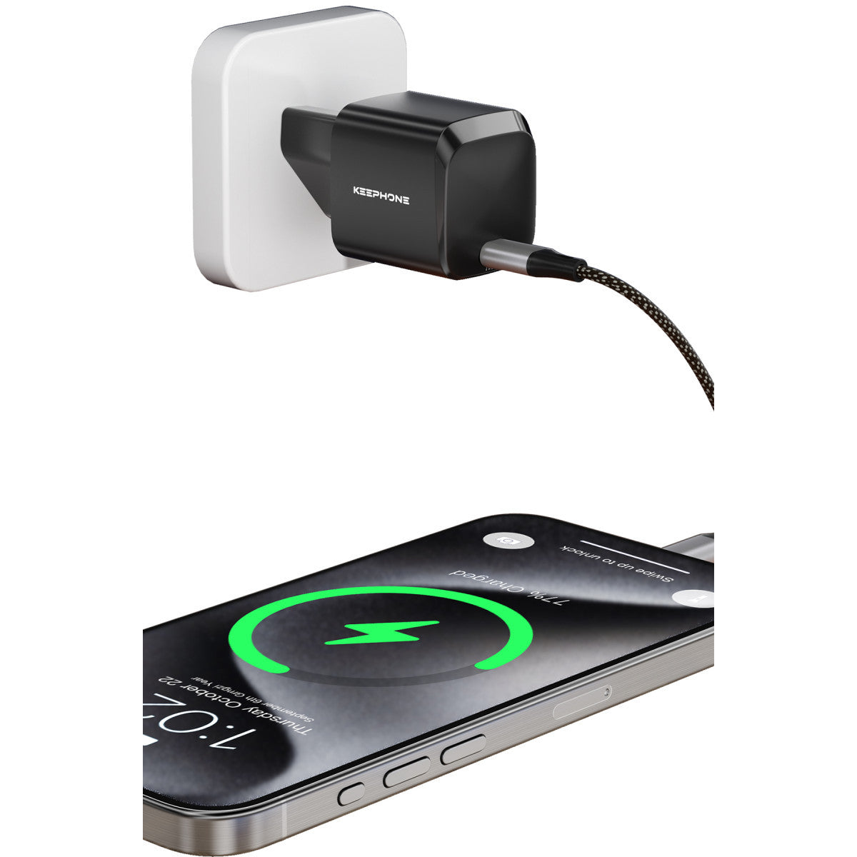 Keephone GaN Wall CH23092 1 Adet 30W Type-C Çıkışlı GaN Şarj Cihazı