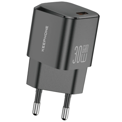 Keephone GaN Wall CH23092 1 Adet 30W Type-C Çıkışlı GaN Şarj Cihazı - Siyah
