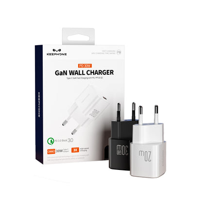 Keephone GaN Wall CH23092 1 Adet 30W Type-C Çıkışlı GaN Şarj Cihazı
