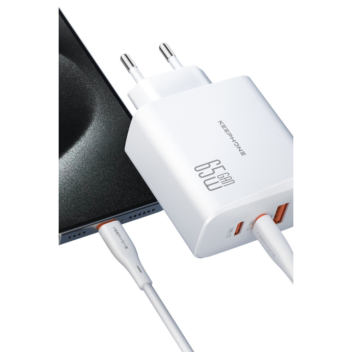 Keephone GaN Wall CH23121 2 Adet 65W Type-C ve 1 Adet 45W USB Çıkışlı GaN Şarj Cihazı