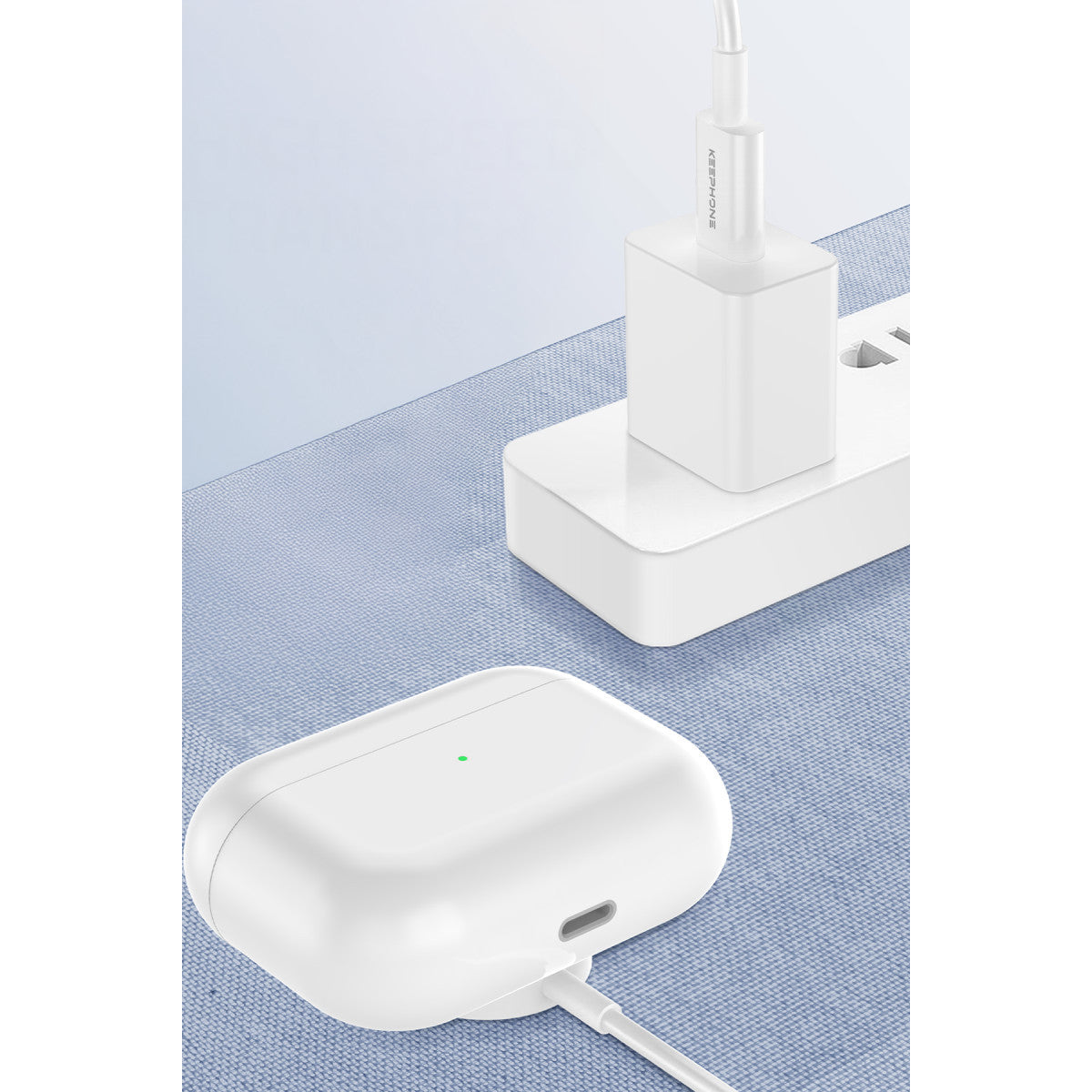 Keephone IC-013 Type-C to Lightning ve Kablosuz Saat Şarj Çıkışlı 2in1 Hızlı Şarj Kablosu