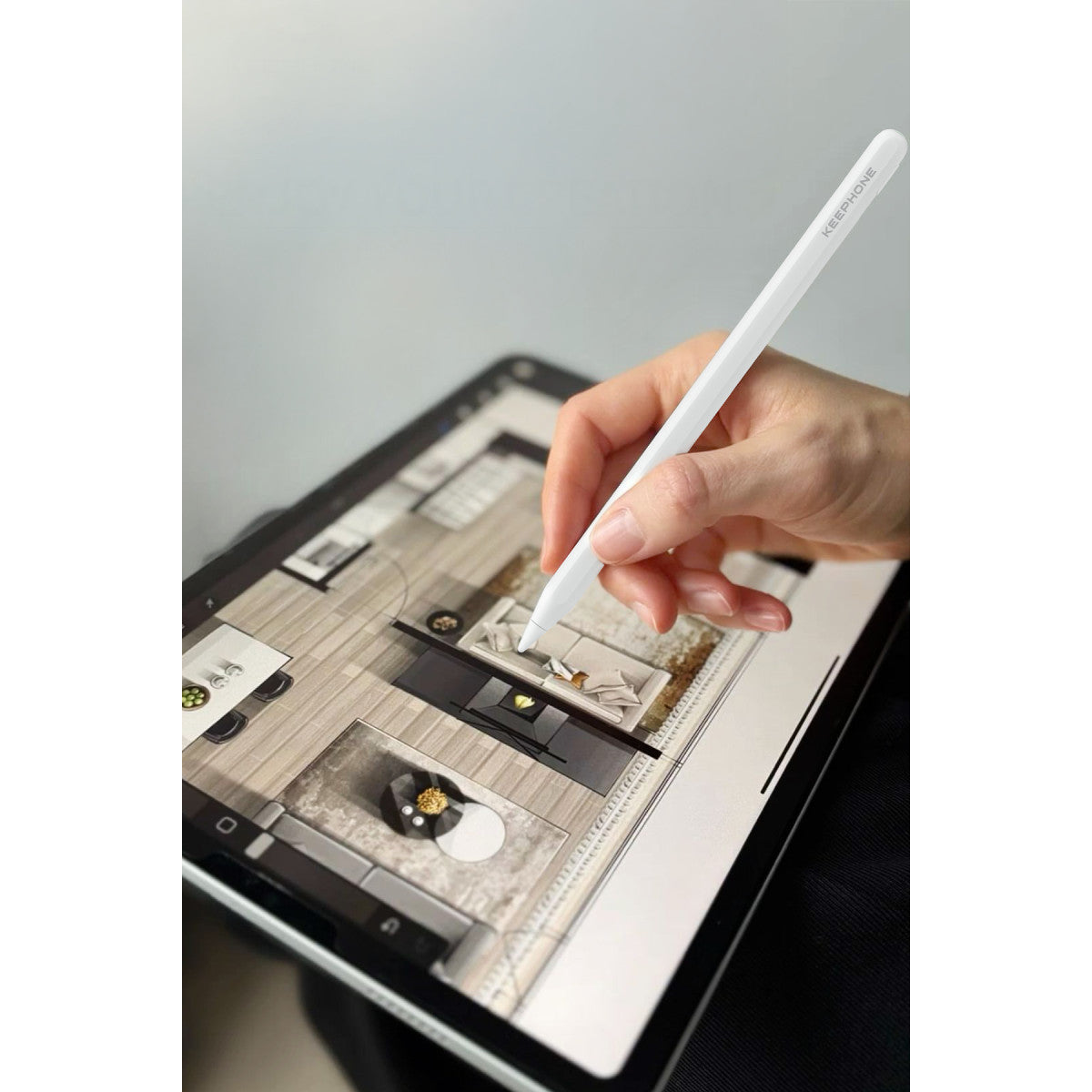 Keephone IPEN-04 iPad Uyumlu Magsafe Şarj Destekli Type-C Şarjlı Dokunmatik Stylus Pen Kalem – Beyaz
