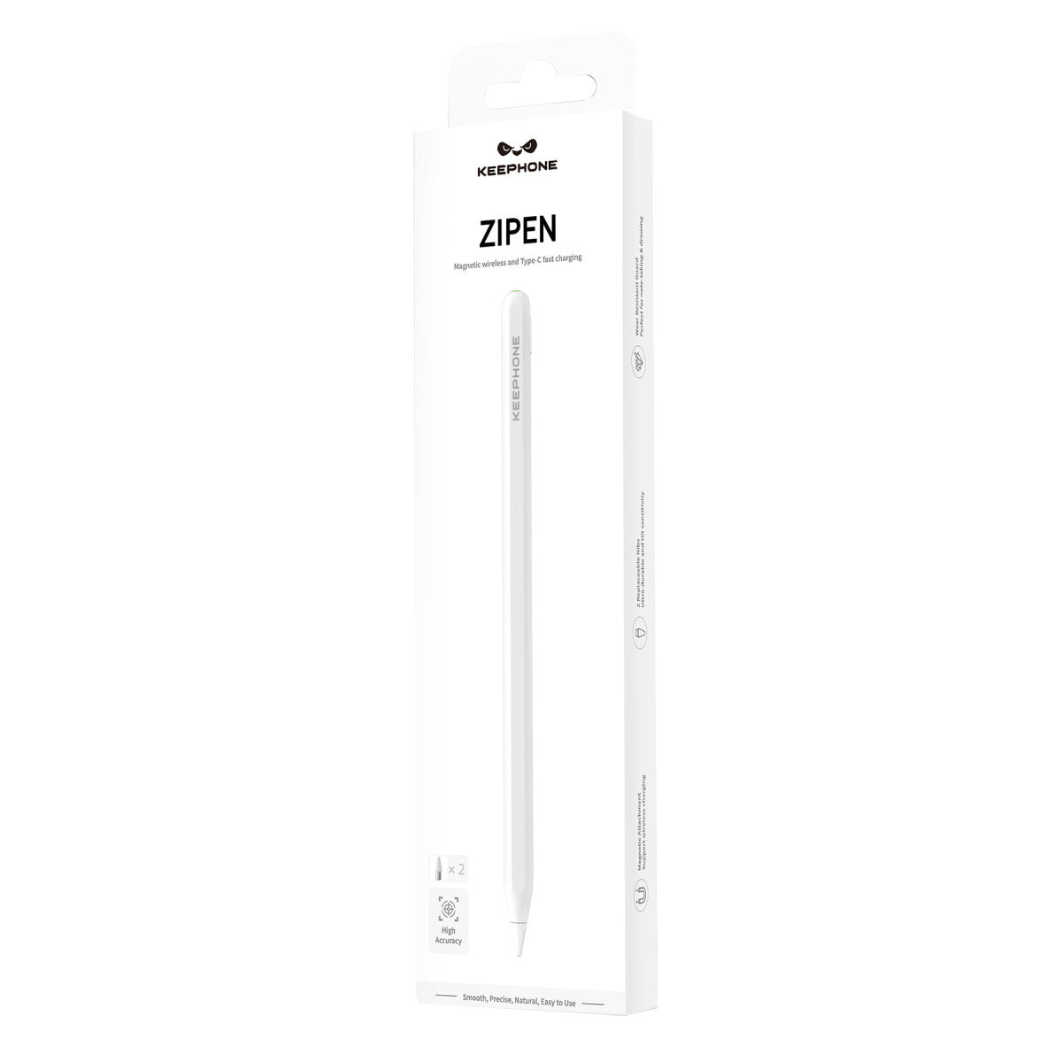 Keephone IPEN-04 iPad Uyumlu Magsafe Şarj Destekli Type-C Şarjlı Dokunmatik Stylus Pen Kalem – Beyaz