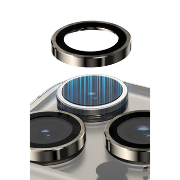 Keephone Apple iPhone 14 3D Spiral Alüminyum AR Kamera Lens Koruyucu - Gümüş