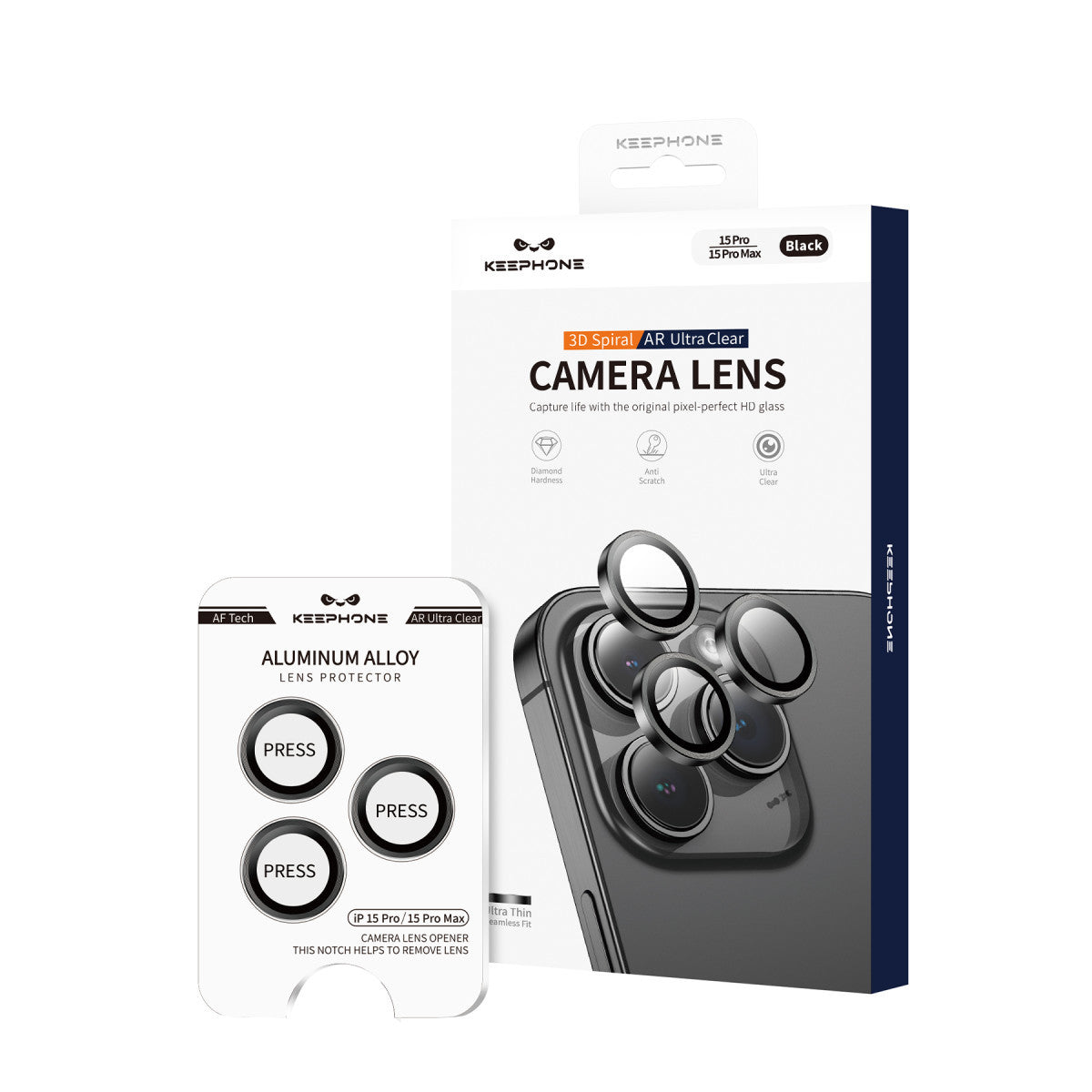 Keephone Apple iPhone 14 3D Spiral Alüminyum AR Kamera Lens Koruyucu
