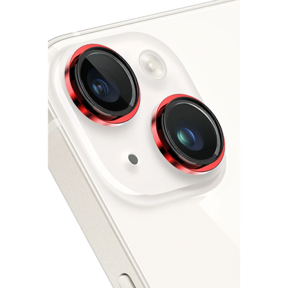 Keephone Apple iPhone 14 Capital Alüminyum AR Kamera Lens Koruyucu - Kırmızı