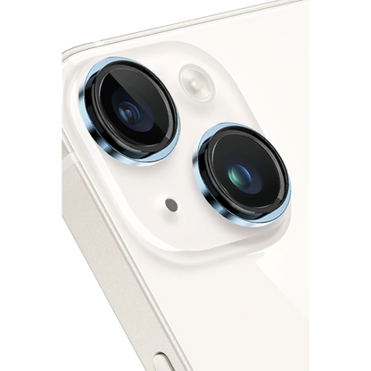 Keephone Apple iPhone 14 Capital Alüminyum AR Kamera Lens Koruyucu - Mavi