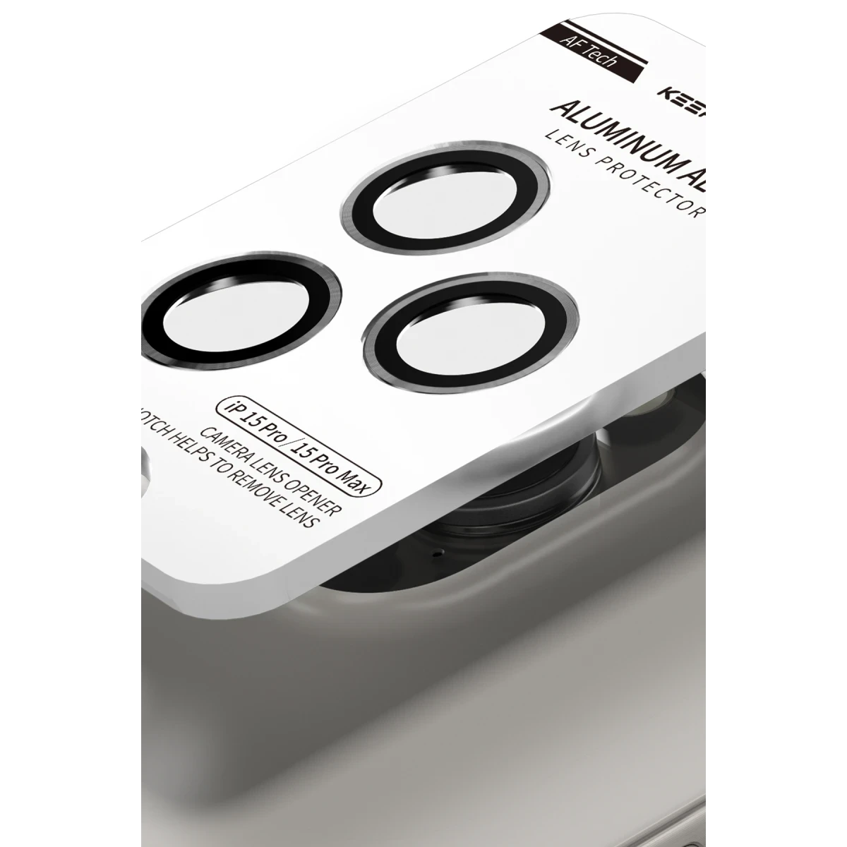 Keephone Apple iPhone 14 Pro Max 3D Spiral Alüminyum AR Kamera Lens Koruyucu - Gümüş
