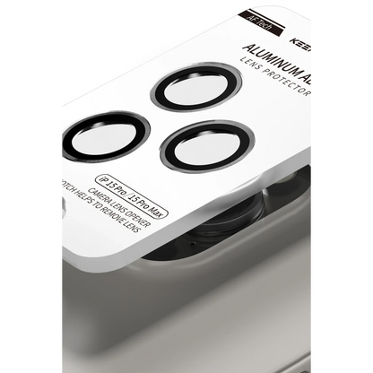 Keephone Apple iPhone 14 Pro Max 3D Spiral Alüminyum AR Kamera Lens Koruyucu - Gümüş