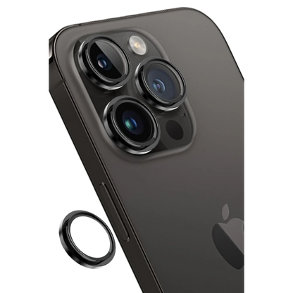 Keephone Apple iPhone 14 Pro Max Capital Alüminyum AR Kamera Lens Koruyucu - Siyah