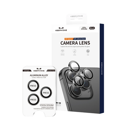 Keephone Apple iPhone 15 3D Spiral Alüminyum AR Kamera Lens Koruyucu - Açık Sarı