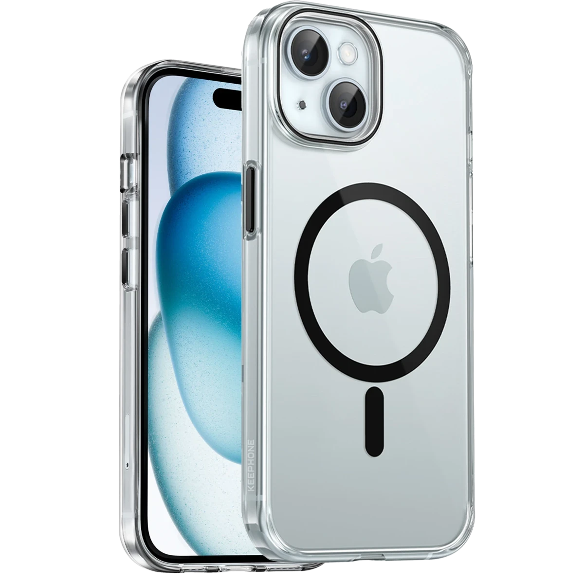 Keephone Apple iPhone 15 Aurora Şeffaf Magsafe Kılıf - Siyah