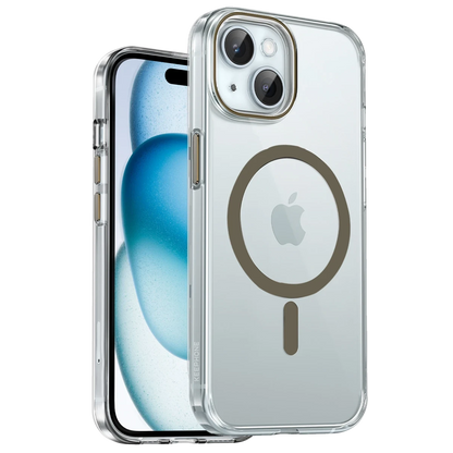 Keephone Apple iPhone 15 Aurora Şeffaf Magsafe Kılıf - Titanyum Gri