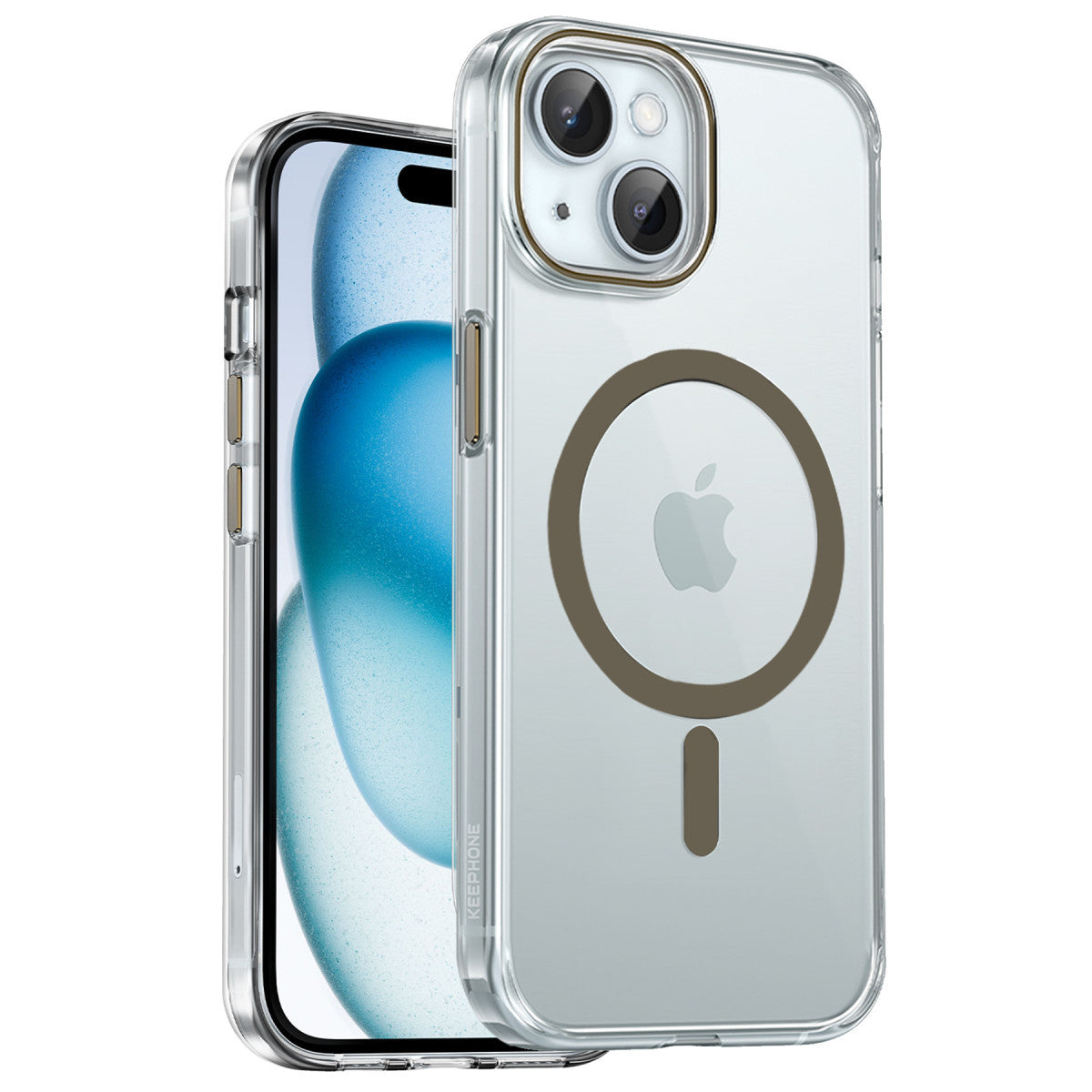 Keephone Apple iPhone 15 Aurora Şeffaf Magsafe Kılıf
