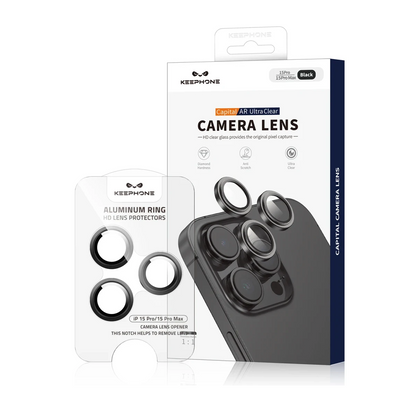 Keephone Apple iPhone 15 Capital Alüminyum AR Kamera Lens Koruyucu - Sarı