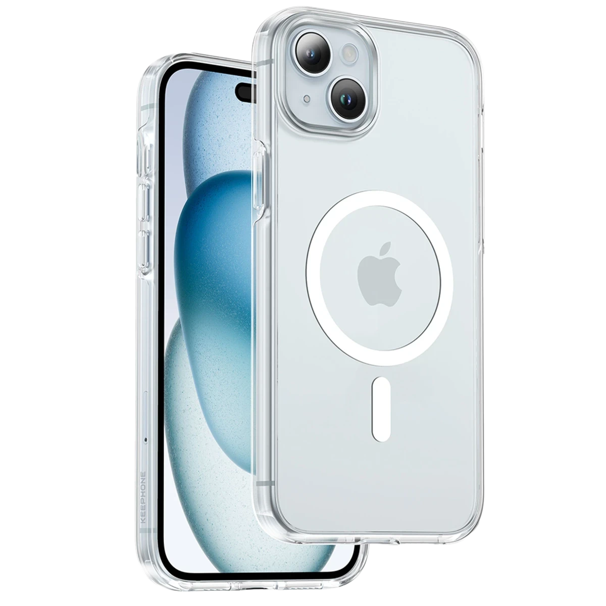 Keephone Apple iPhone 15 Non Yellow Şeffaf Magsafe Kılıf - Şeffaf