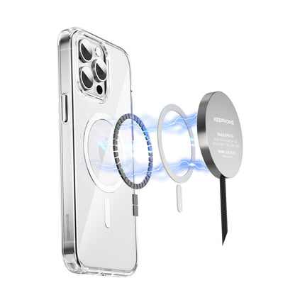 Keephone Apple iPhone 15 Plus Non Yellow Şeffaf Magsafe Kılıf