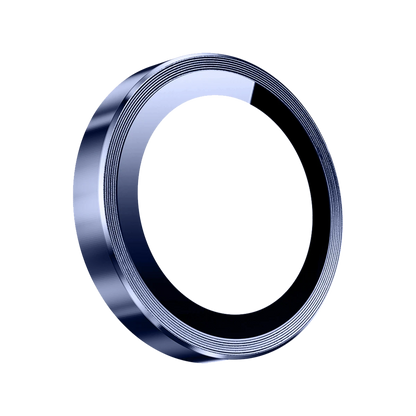 Keephone Apple iPhone 15 Pro Max 3D Spiral Alüminyum AR Kamera Lens Koruyucu - Koyu Mavi