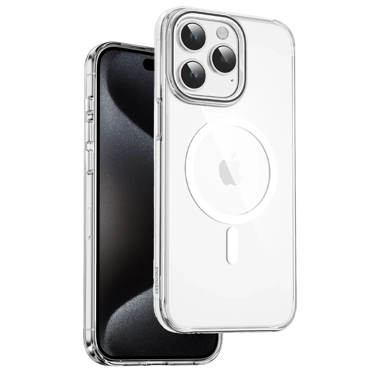 Keephone Apple iPhone 15 Pro Max Aurora Şeffaf Magsafe Kılıf - Şeffaf