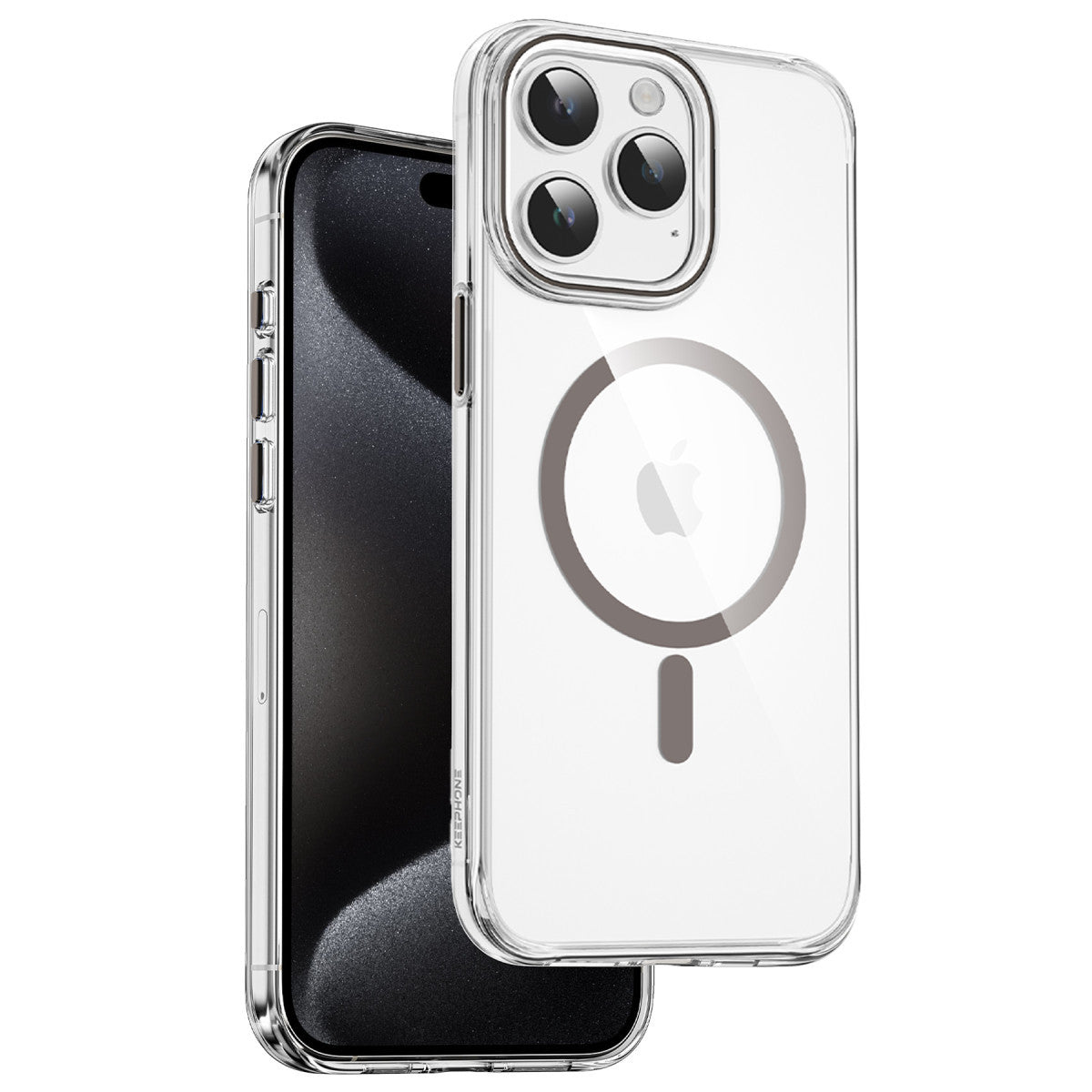 Keephone Apple iPhone 15 Pro Max Aurora Şeffaf Magsafe Kılıf