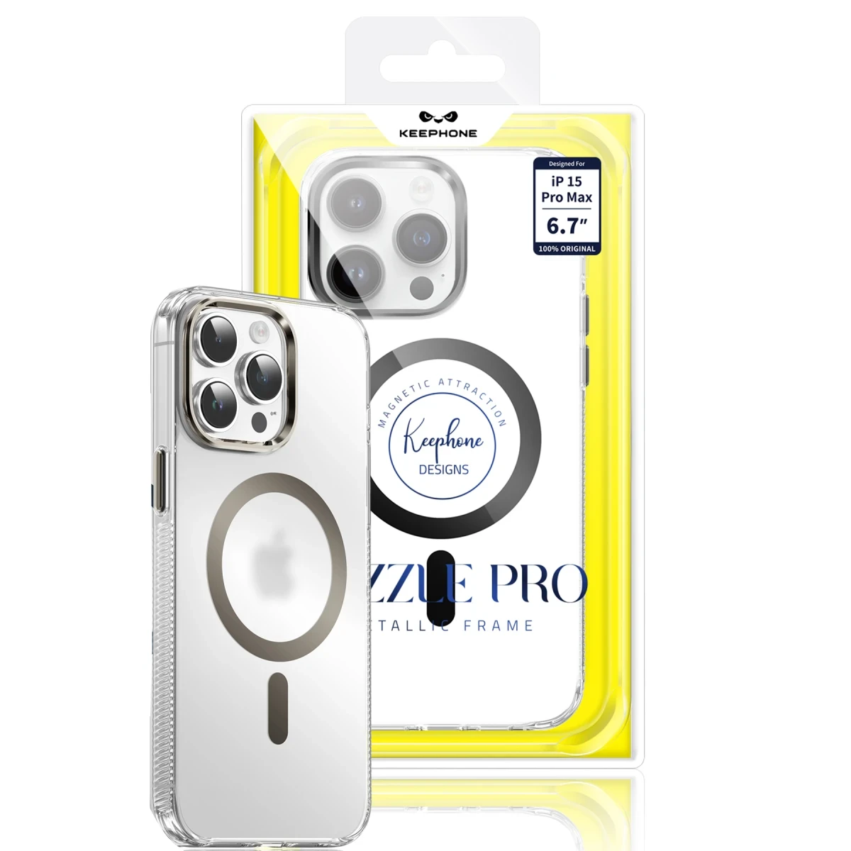 Keephone Apple iPhone 15 Pro Max Dazzle Pro Matte Magsafe Kılıf - Siyah