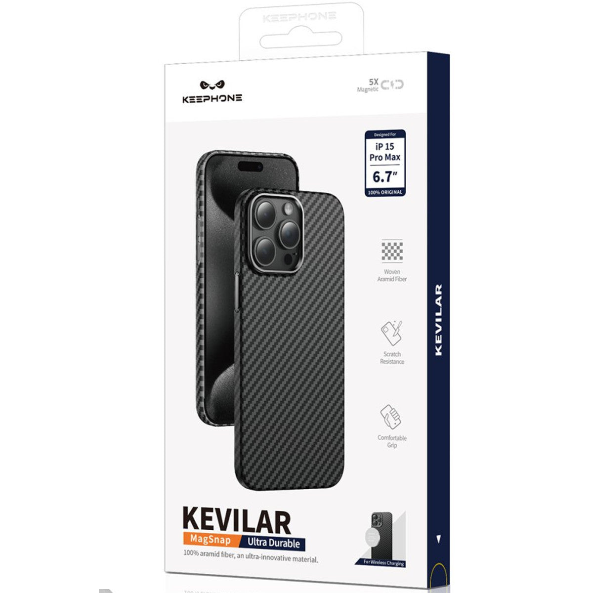 Keephone Apple iPhone 15 Pro Max Kevlar Magsafe Kılıf