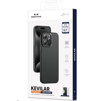 Keephone Apple iPhone 15 Pro Max Kevlar Magsafe Kılıf - Siyah