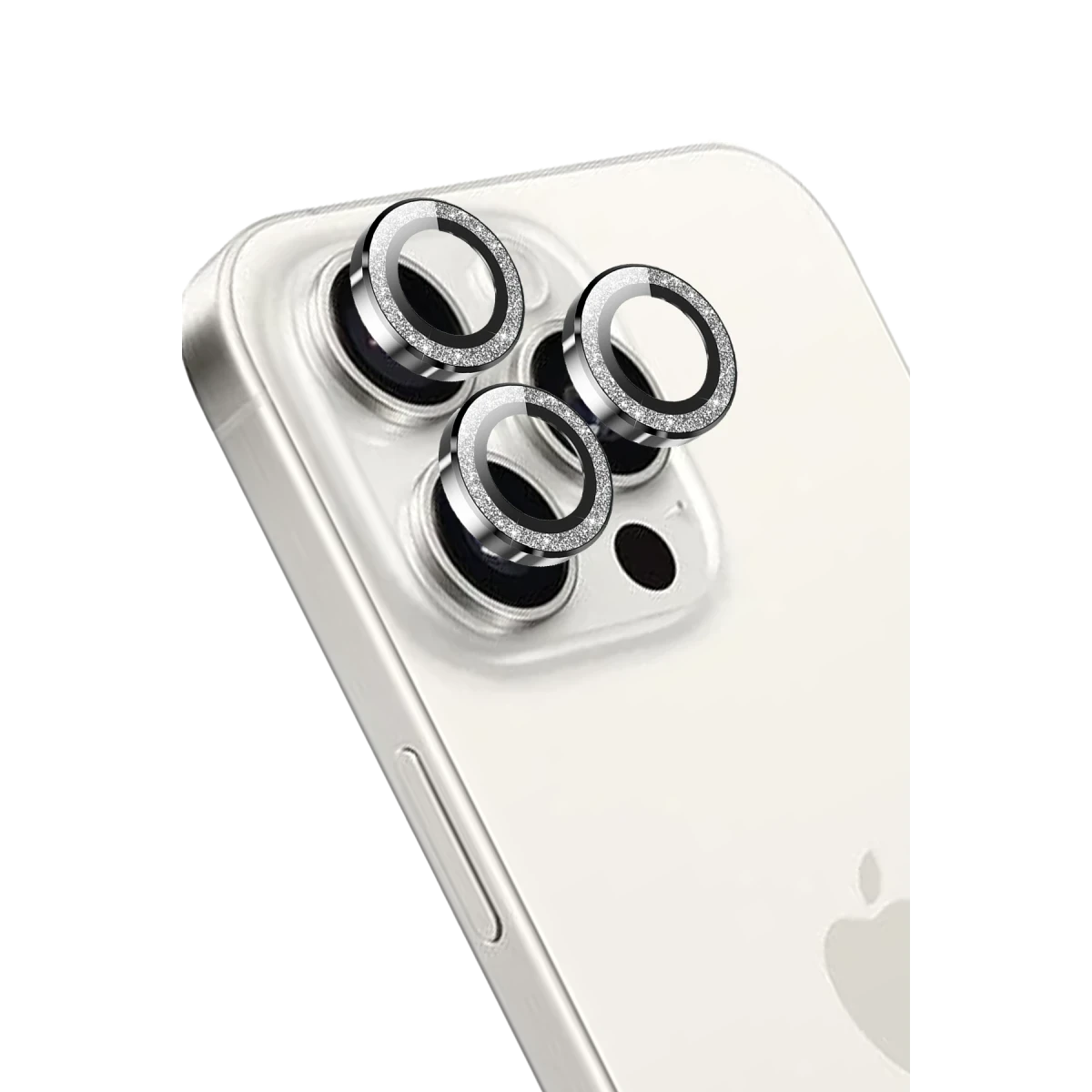 Keephone Apple iPhone 15 Pro Max Maria Simli Kamera Lens Koruyucu - Gümüş