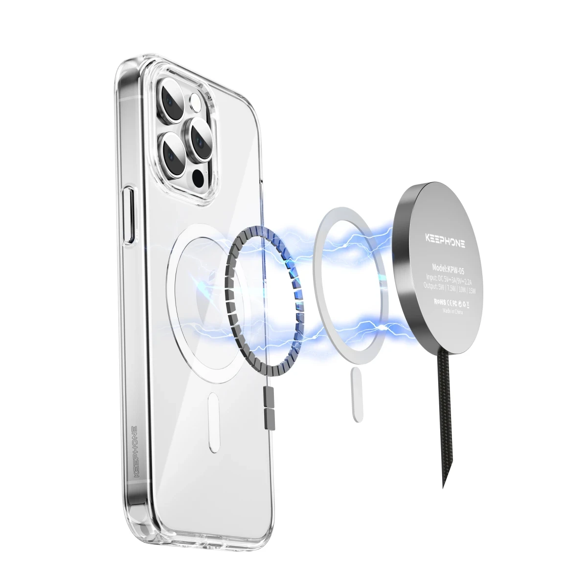 Keephone Apple iPhone 15 Pro Max Non Yellow Şeffaf Magsafe Kılıf - Şeffaf
