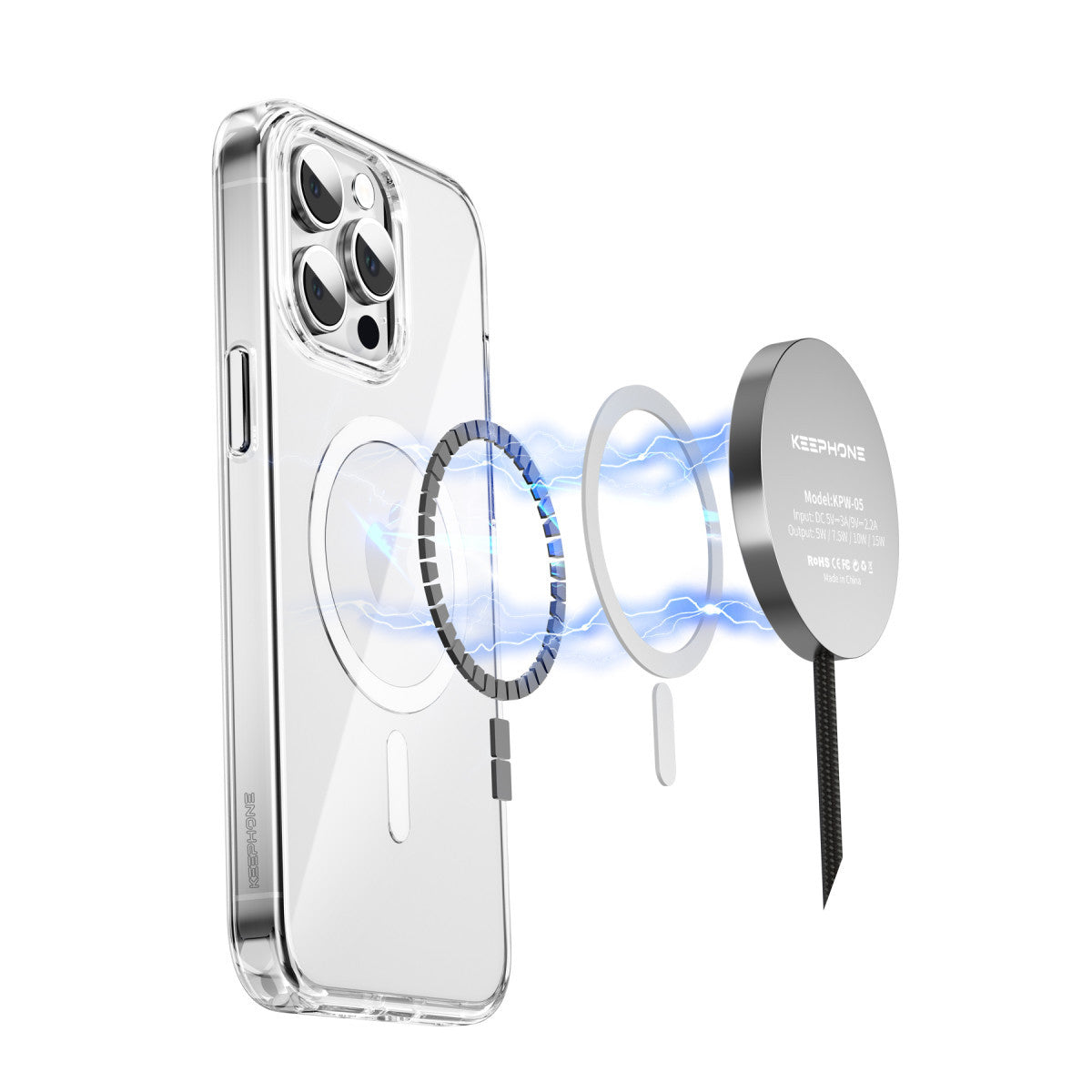 Keephone Apple iPhone 15 Pro Max Non Yellow Şeffaf Magsafe Kılıf