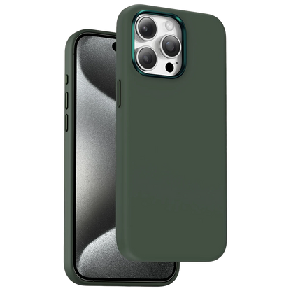 Keephone Apple iPhone 15 Pro Max Rosana Silikon Kılıf - Koyu Yeşil