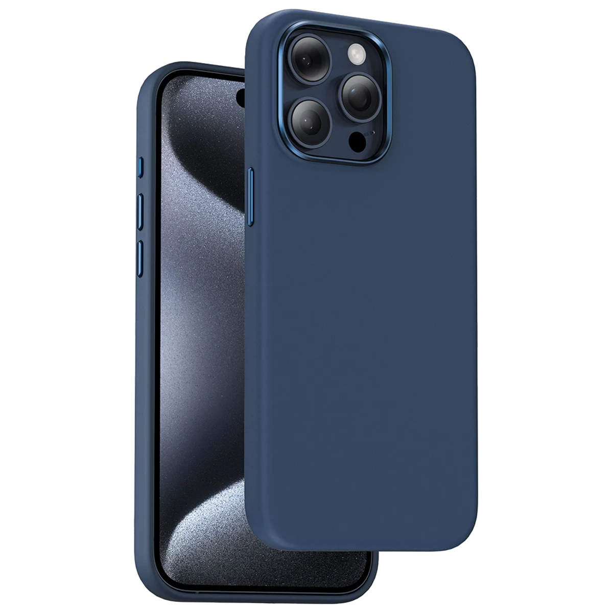 Keephone Apple iPhone 15 Pro Max Rosana Silikon Kılıf - Mavi