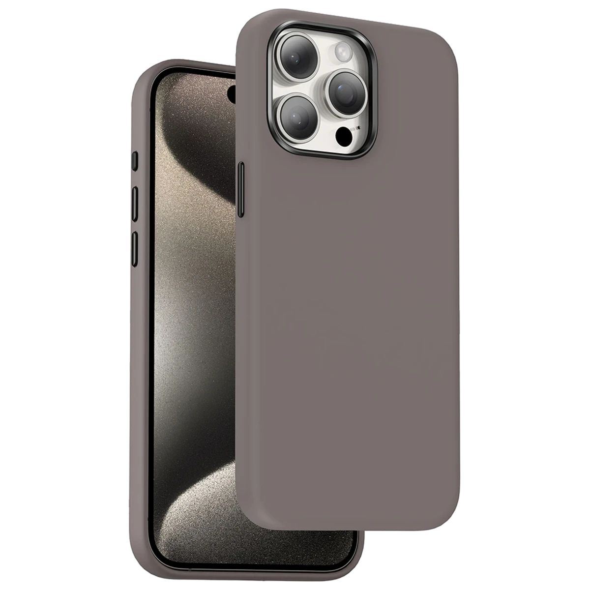 Keephone Apple iPhone 15 Pro Max Rosana Silikon Kılıf - Titan Gri