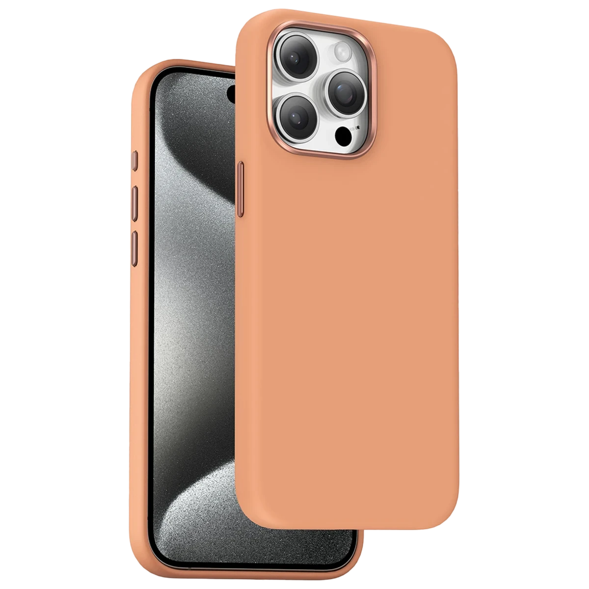 Keephone Apple iPhone 15 Pro Max Rosana Silikon Kılıf - Turuncu