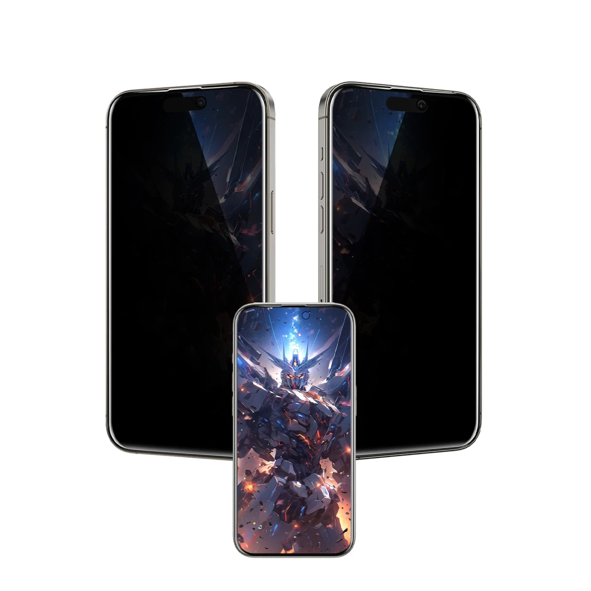 Keephone Apple iPhone 15 Pro UltraCurve Privacy 3D Cam Ekran Koruyucu - Siyah