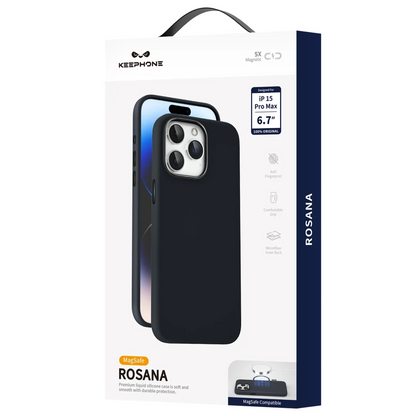 Keephone Apple iPhone 15 Rosana Silikon Kılıf - Siyah