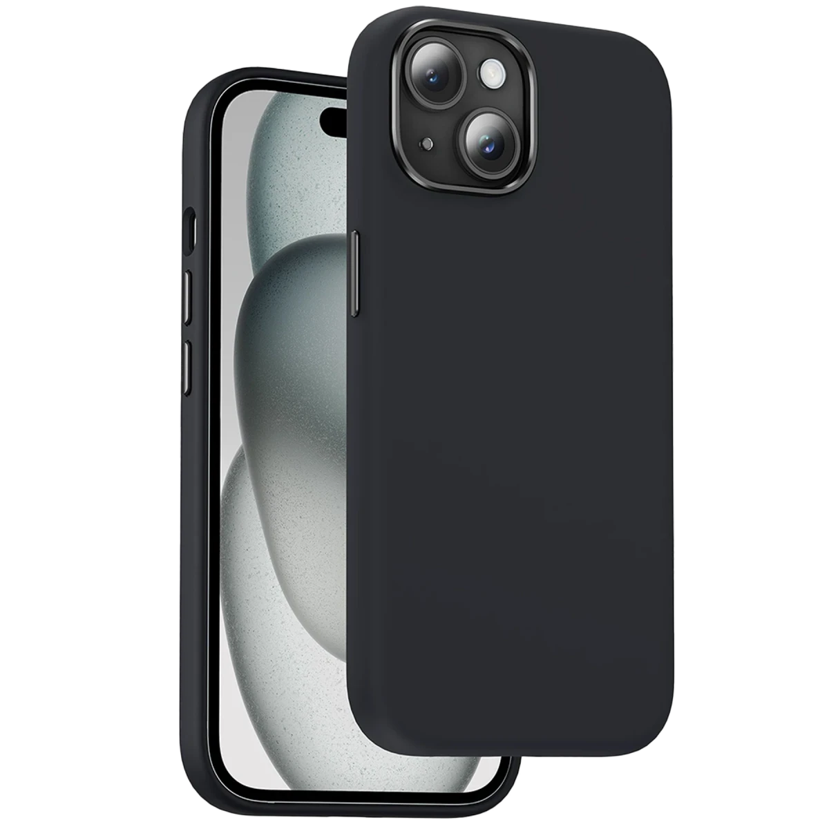 Keephone Apple iPhone 15 Rosana Silikon Kılıf - Siyah