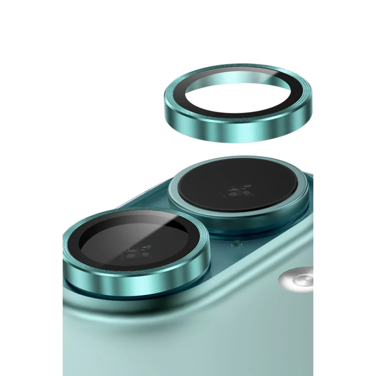 Keephone Apple iPhone 16 3D Spiral Alüminyum AR Kamera Lens Koruyucu - Pembe