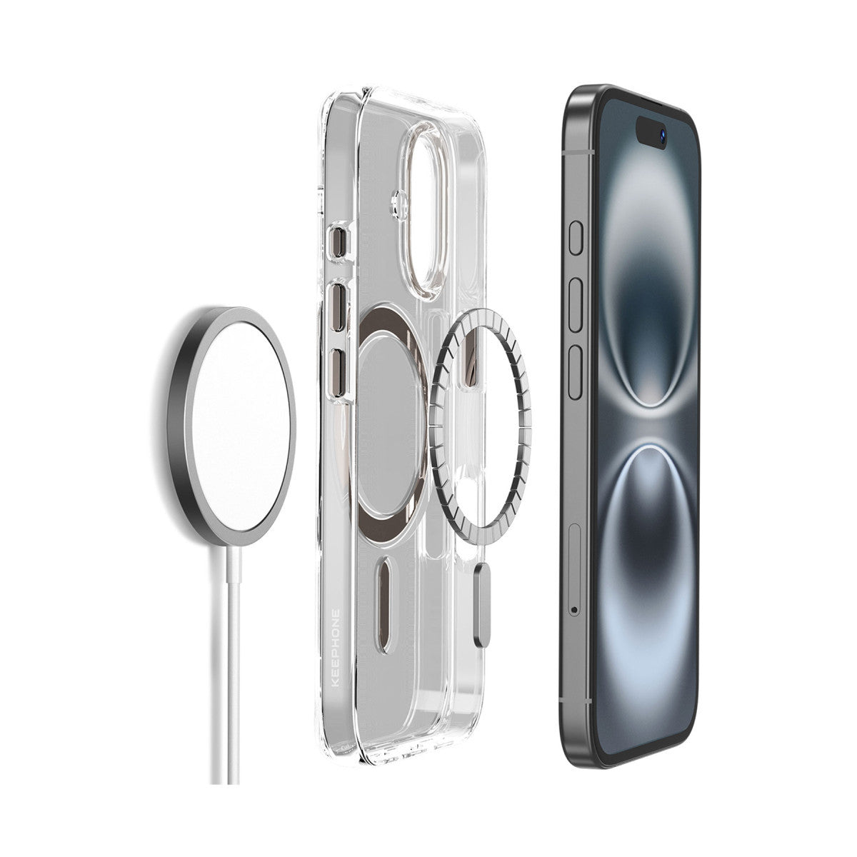 Keephone Apple iPhone 16 Aurora Şeffaf Magsafe Kılıf