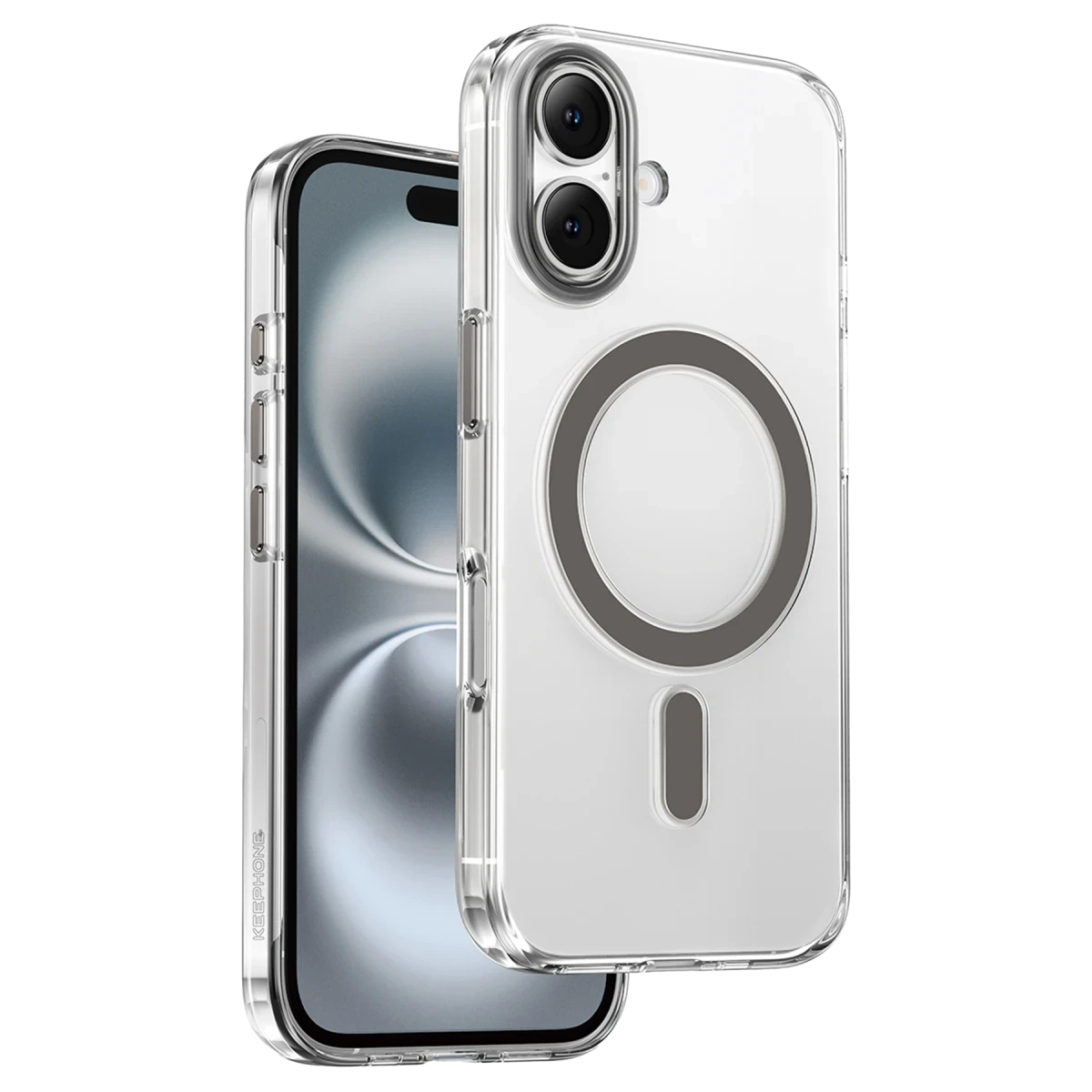 Keephone Apple iPhone 16 Aurora Şeffaf Magsafe Kılıf - Natural Titanyum