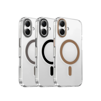 Keephone Apple iPhone 16 Aurora Şeffaf Magsafe Kılıf - Siyah Titanyum