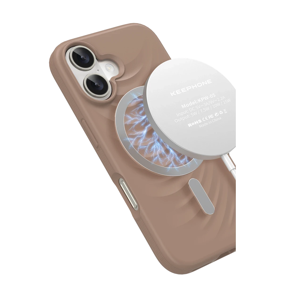 Keephone Apple iPhone 16 Benassi Magsafe Kılıf - Çöl Titanyum